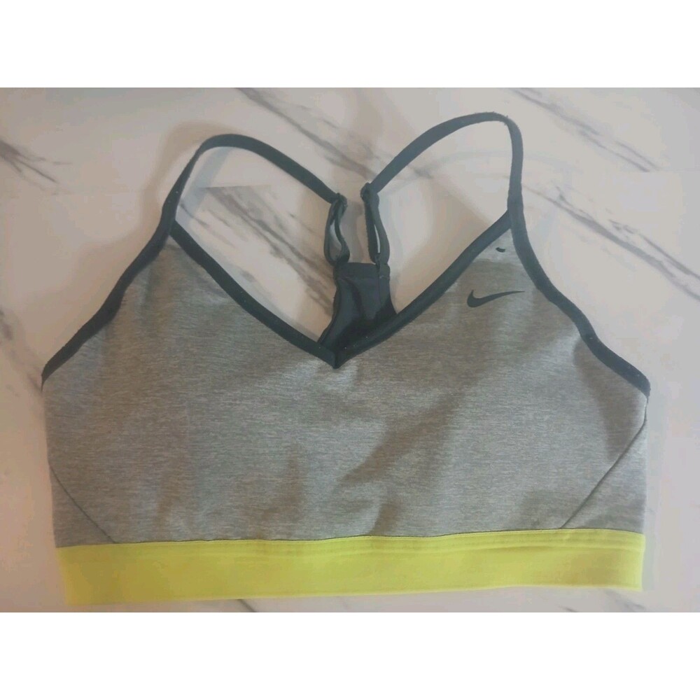 Women's Nike Dri-Fit Light Support Gray Indy Sports Bra Size Medium